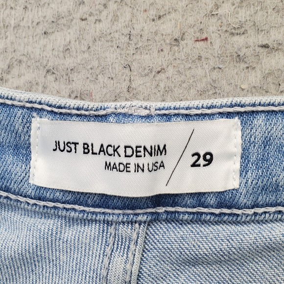 Just Black Jeans Womens 29 Blue Denim Stretch Patch Pocket Wide Leg BP339J USA - Picture 7 of 9